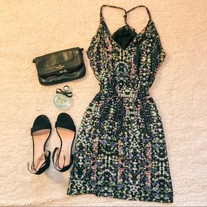 Spaghetti Strap Faux Wrap Dress with Pockets